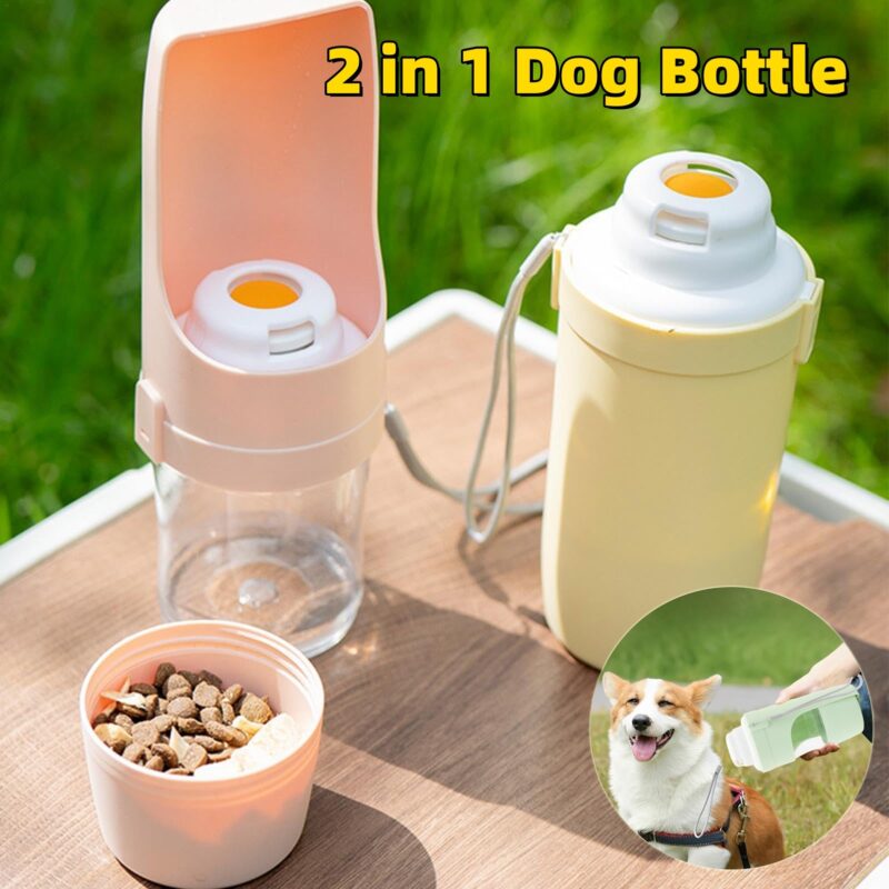 2 In 1 Travel Dog Water Bottle Pet Water Dispenser