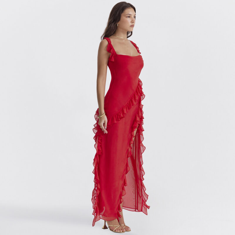 Fashionable Stringy Selvedge Stitching Temperament Dress - Image 8