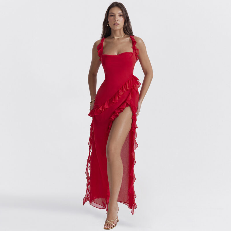 Fashionable Stringy Selvedge Stitching Temperament Dress - Image 6