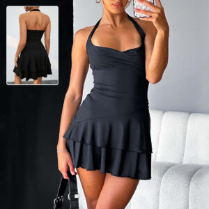 Backless Ruffled Short Dresses Summer