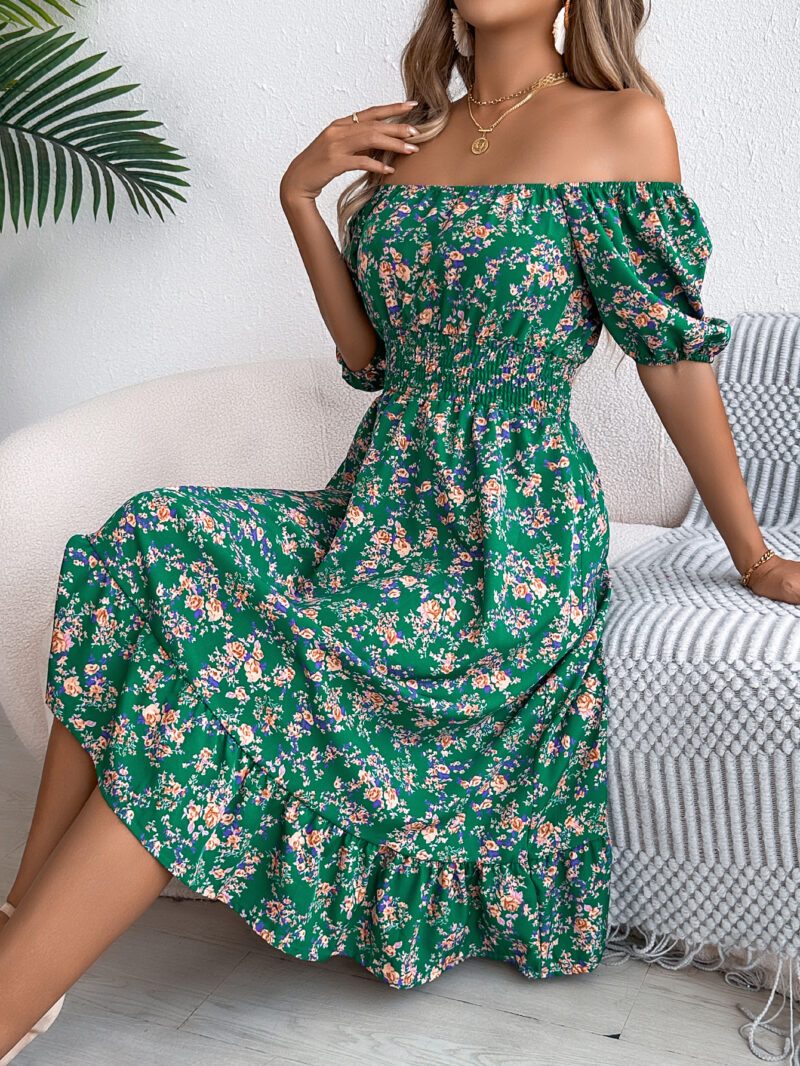 Floral Print Square Collar Dress Summer - Image 8